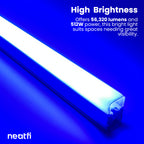 56,320 Lumens Ultra-Bright Diamond Grid LED Ceiling Light for Basements, Shops & Gyms, Blue