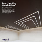 3 Rectangles 52,800 Lumens LED Ceiling Light with Hanging Kit for Shops & Gyms, Cool White (Good-as-New)