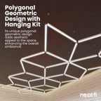 Snowflake Pattern LED Ceiling Light with Hanging Kit for Auto Shops, Salons & Gyms, Cool White