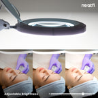 5" Lens Magnifying Lamp with Clamp – 5 Diopter, Adjustable Light Modes for Detail Works, White
