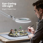 7" Acrylic Lens Pro LED Magnifying Lamp – CRI 95, CCT, 5D/20D Magnification, White