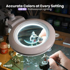 7" Acrylic Lens Pro LED Magnifying Lamp – CRI 95, CCT, 5D/20D Magnification, White