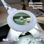 7" Acrylic Lens Pro LED Magnifying Lamp – CRI 95, CCT, 5D/20D Magnification, White