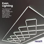 56,320 Lumens Ultra-Bright Diamond Grid LED Ceiling Light for Basements, Shops & Gyms, Cool White