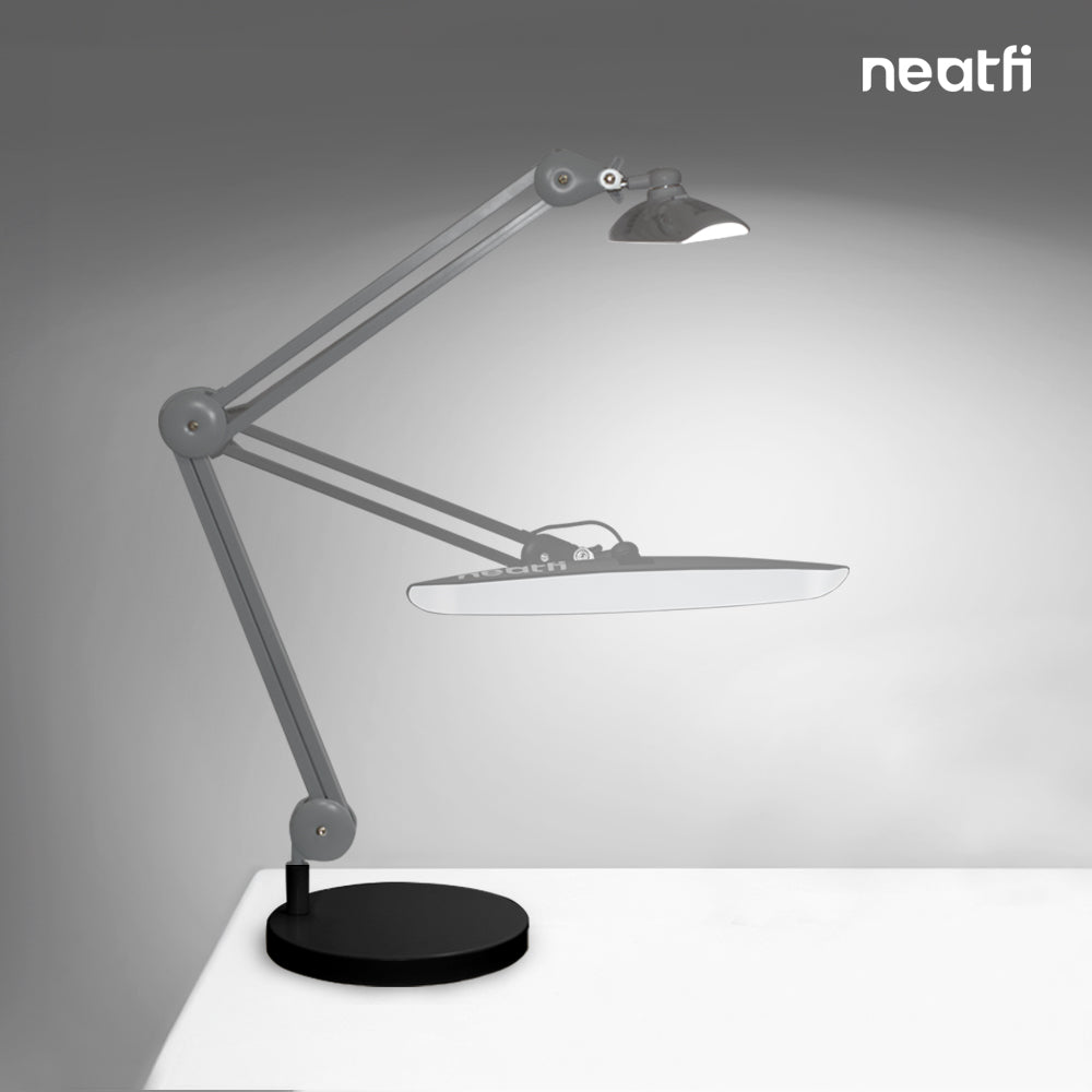 9.84" Weighted Round Base – Sturdy Replacement Lamp Base for Desk & Magnifying Lamps, Black