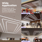 3 Rectangles 52,800 Lumens LED Ceiling Light with Hanging Kit for Shops & Gyms, Cool White (Good-as-New)