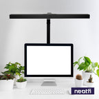 3000 Lumens Desk Lamp with Clamp – 28” Wide Shade, 5 Light Modes, Dimmable Monitor Light, Black