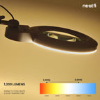 5” Wide Lens 1,200 Lumens LED Magnifying Lamp with Adjustable Light Modes for Detail Works, White