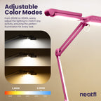 44" Pro LED Desk Lamp with Clamp – 3000 Lumens, CRI 95, Dimmable, 3 Color Modes, Pink (Good-as-New)