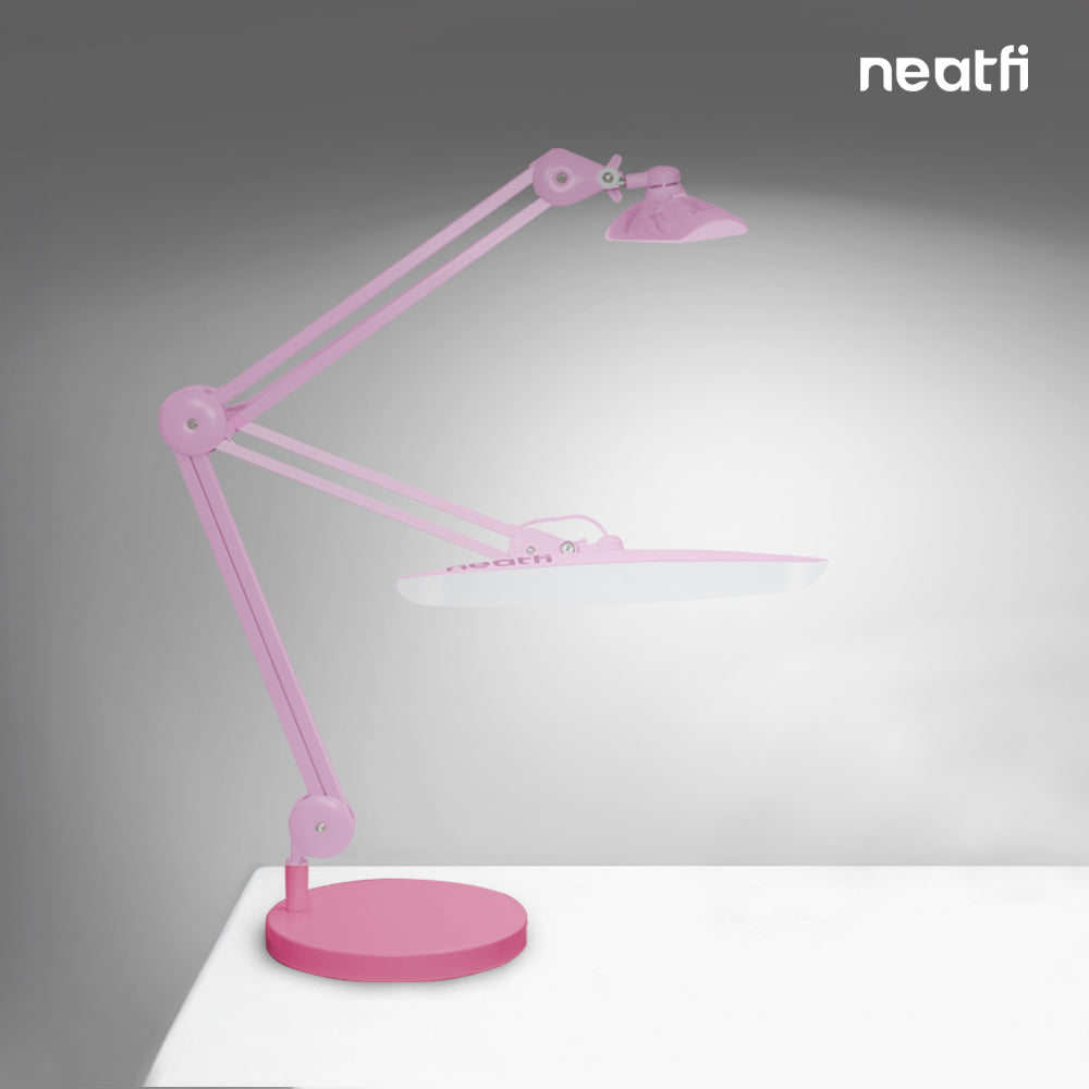 9.84" Weighted Round Base – Sturdy Replacement Lamp Base for Desk & Magnifying Lamps, Pink