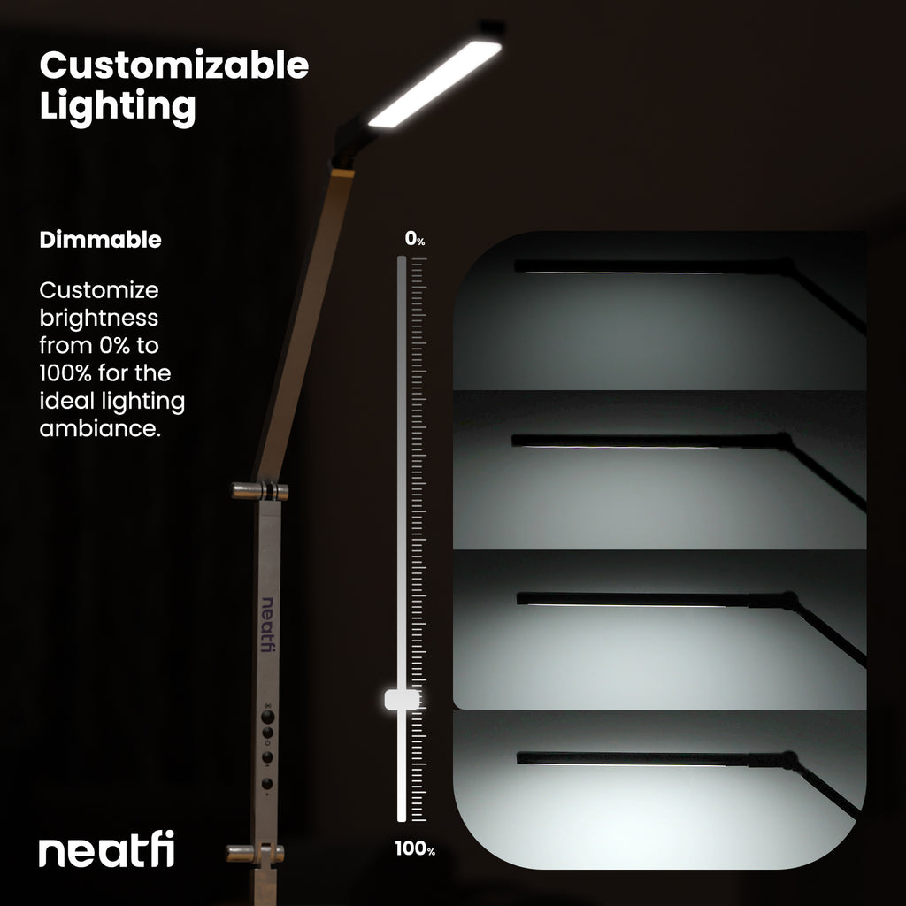 Modern LED Desk Lamp with Clamp, Touch & Remote Controlled