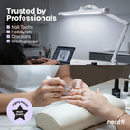 3500 Lumens LED Desk Lamp – 26” Ultra-Wide Shade, Non-Flickering Task Light with Clamp, White