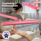 22” Wide Shade LED Desk Lamp with Clamp – 2500 Lumens Task Light for Workbench & Crafts, Pink