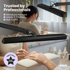 22” Wide Shade LED Desk Lamp with Clamp – 2500 Lumens Task Light for Workbench & Crafts, Black