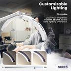 Lámpara de mesa LED de media luna con abrazadera – 2500 lúmenes, 5 modos de luz para decoración de uñas y tratamientos faciales, blanco