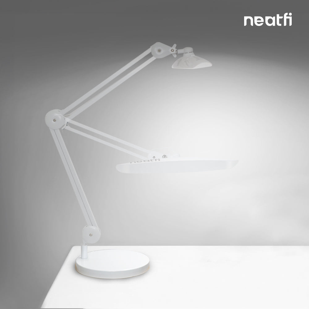 9.84" Weighted Round Base – Sturdy Replacement Lamp Base for Desk & Magnifying Lamps, White