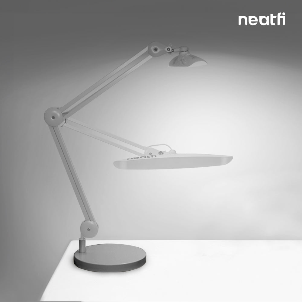 9.84" Weighted Round Base – Sturdy Replacement Lamp Base for Desk & Magnifying Lamps, Silver