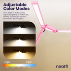 41" Pro LED Task Lamp with Clamp – 3000 Lumens, CRI 95, Dimmable, 3 Color Modes, Pink