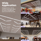 12-Arrow Ultra-Bright 42,240 Lumens LED Ceiling Light with Hanging Kit for Shops & Gyms, Cool White