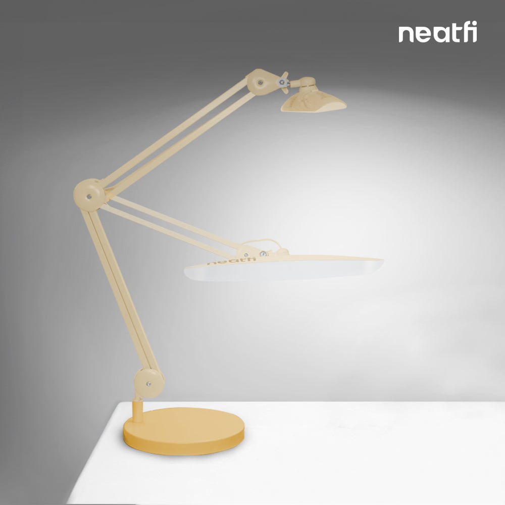 9.84" Weighted Round Base – Sturdy Replacement Lamp Base for Desk & Magnifying Lamps, Gold