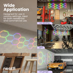 Lámpara de Techo LED RGB de 5 Rejillas Hexagonales – Iluminación Comercial con Clasificación P54 para Salas de Juegos y Cines en Casa