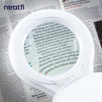 5" Wide 8D Lens – 1200 Lumens LED Magnifying Lamp with Clamp for Crafts & Detail Works, White