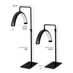 1600 Lumens LED Half Moon Light with Phone Holder, Dimmable, 3 Color Modes, Black