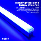 69,600 Lumens Ultra-Bright 15 Hex Grids LED Ceiling Light for Auto Shops, Salons & Gyms, Blue