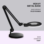 9.84" Weighted Round Base – Sturdy Replacement Lamp Base for Desk & Magnifying Lamps, Black