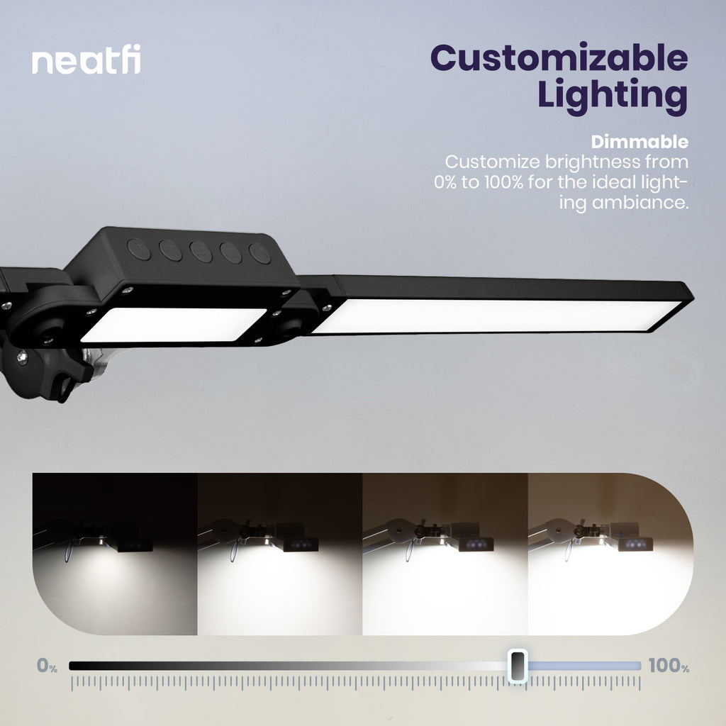 41" Pro LED Task Lamp with Clamp – 3000 Lumens, CRI 95, Dimmable, 3 Color Modes, Black