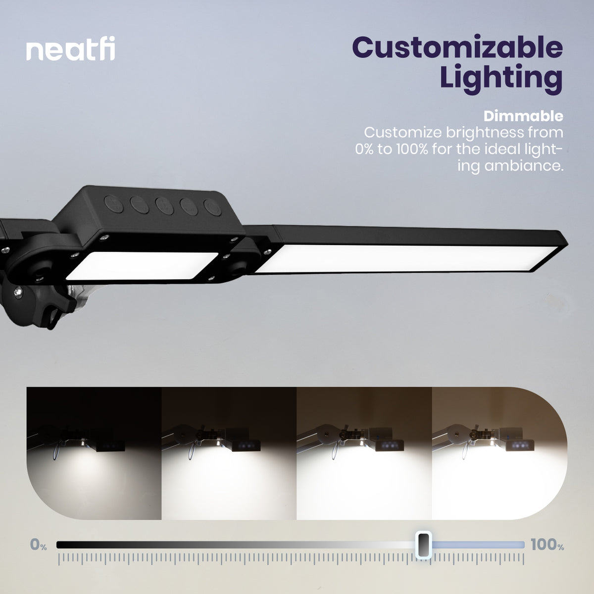 41" Pro LED Task Lamp with Clamp – 3000 Lumens, CRI 95, Dimmable, 3 Color Modes, Black