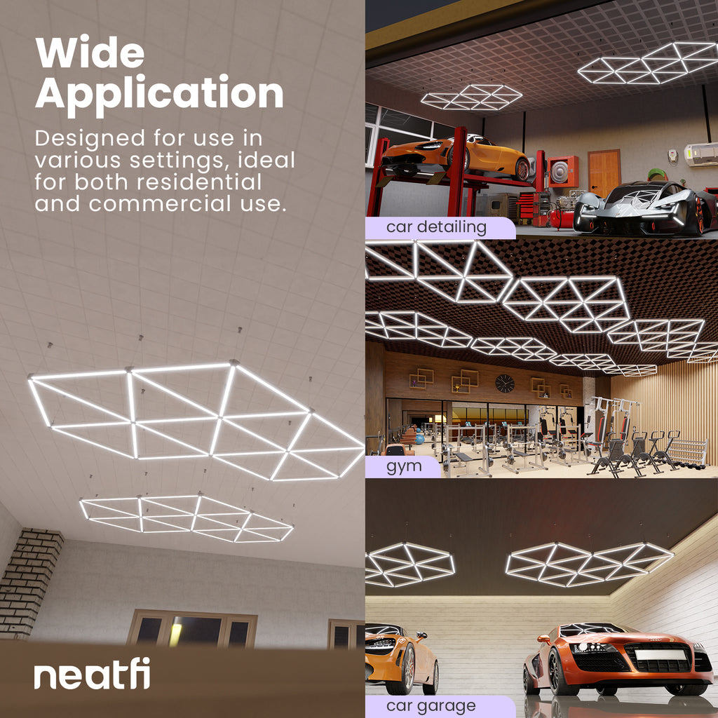 Heart-Shaped Modern LED Car Garage Light with Hanging Kit - Cool White