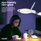 5" Lens Magnifying Lamp with Clamp – 8 Diopter, 3 Light Modes, Dimmable for Detail Works, White
