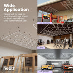 15 Hex Grid LED Ceiling Light with Hanging Kit – 69,600 Lumens for Auto Shop & Gyms, Cool White