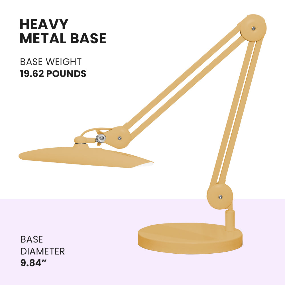 9.84" Weighted Round Base – Sturdy Replacement Lamp Base for Desk & Magnifying Lamps, Gold
