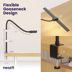 Lampe de bureau col de cygne moderne avec pince, contrôle tactile et à distance