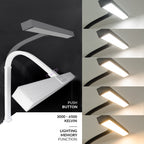 3000 Lumens Desk Lamp with Clamp – 28” Wide Shade, 5 Light Modes, Dimmable Monitor Light, White