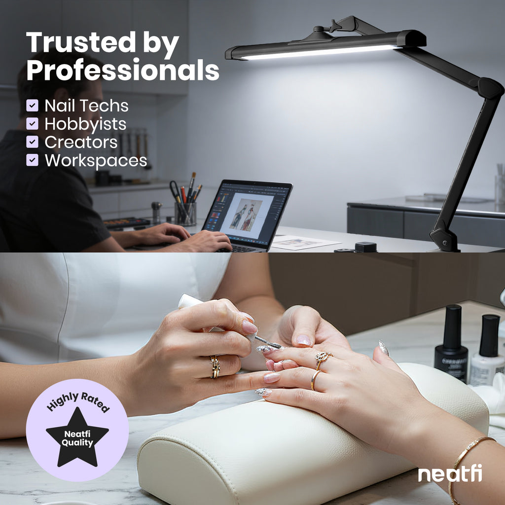 3500 Lumens LED Desk Lamp with Base – 26" Ultra-Wide, 3 Light Modes, Touch Control Light, Black