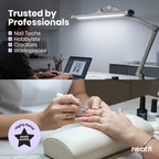 3500 Lumens LED Desk Lamp – 26” Ultra-Wide Shade, Non-Flickering Task Light with Clamp, Silver