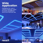4 Panels LED Ceiling Light – 31,680 Lumens Ultra-Bright for Auto Shops, Warehouse & Gyms, Blue