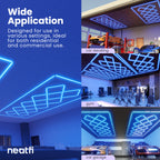 56,320 Lumens Ultra-Bright Diamond Grid LED Ceiling Light for Basements, Shops & Gyms, Blue