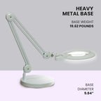9.84" Weighted Round Base – Sturdy Replacement Lamp Base for Desk & Magnifying Lamps, White