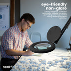 5" Lens Magnifying Lamp with Clamp – 5 Diopter, Adjustable Light Modes for Detail Works, Black