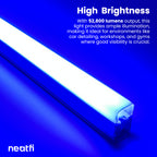 3 Rectangles LED Ceiling Light – 52,800 Lumens, Easy Installation for Shops & Salons, Blue