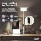 Premium LED Desk Lamp with Clamp - Touch Control Desk Lamps for Office, Clamp-on Nail Desk Lamp, 70W Ultra Bright Architect Desk Light - Gray