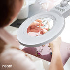 5” Wide Lens 1,200 Lumens LED Magnifying Lamp with Adjustable Light Modes for Detail Works, White