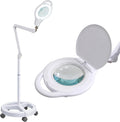 5" LED Magnifying Floor Lamp – 1,000 Lumens, 5D Magnification, Adjustable CCT, Rolling Base, White