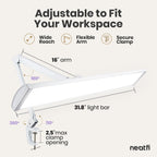 Pro 4500 Lumens LED Desk Lamp, Clamp, CRI 95, Dimmable, White