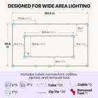 2-Rectangle LED Garage Light – 35,200 Lumens, Dimmable for Shops & Gyms, Hanging/Suspended, Cool White
