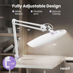 Pro Series 20" LED Desk Lamp – True Color Accuracy (CRI 95), 2200 Lumens, White (Good-as-New)